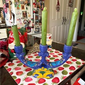 Talavera Colorful Blue and Green and yellow Candelabra
